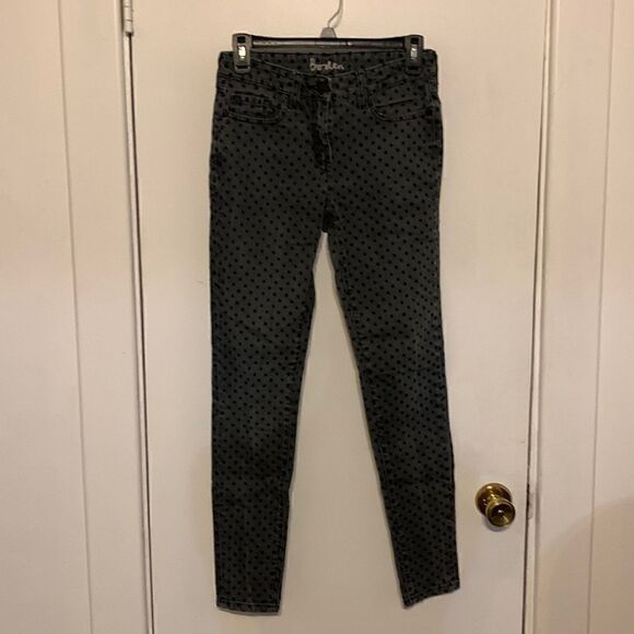 Boden the So-Ho gray with black polka dots skinny jeans Size 4R - Picture 1 of 6